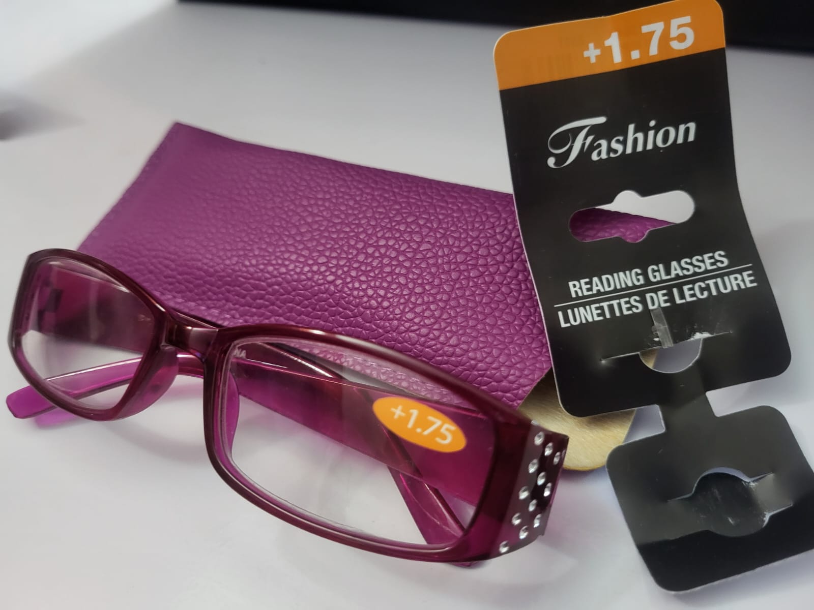 Purple Fashion Glasses with case +1